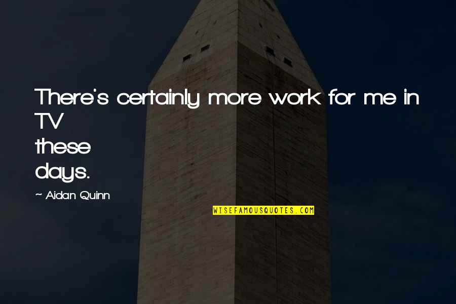 Jalabiya Quotes By Aidan Quinn: There's certainly more work for me in TV Jalabiya Quotes By Aidan Quinn: There's certainly more work for me in TV