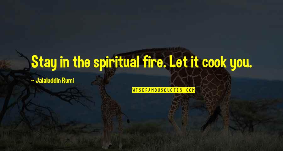 Jalaluddin Quotes By Jalaluddin Rumi: Stay in the spiritual fire. Let it cook