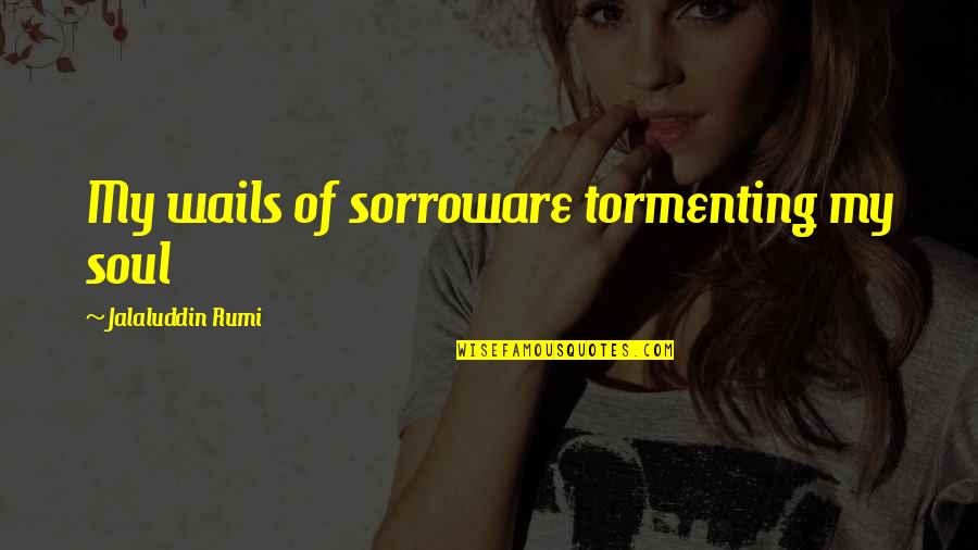 Jalaluddin Quotes By Jalaluddin Rumi: My wails of sorroware tormenting my soul
