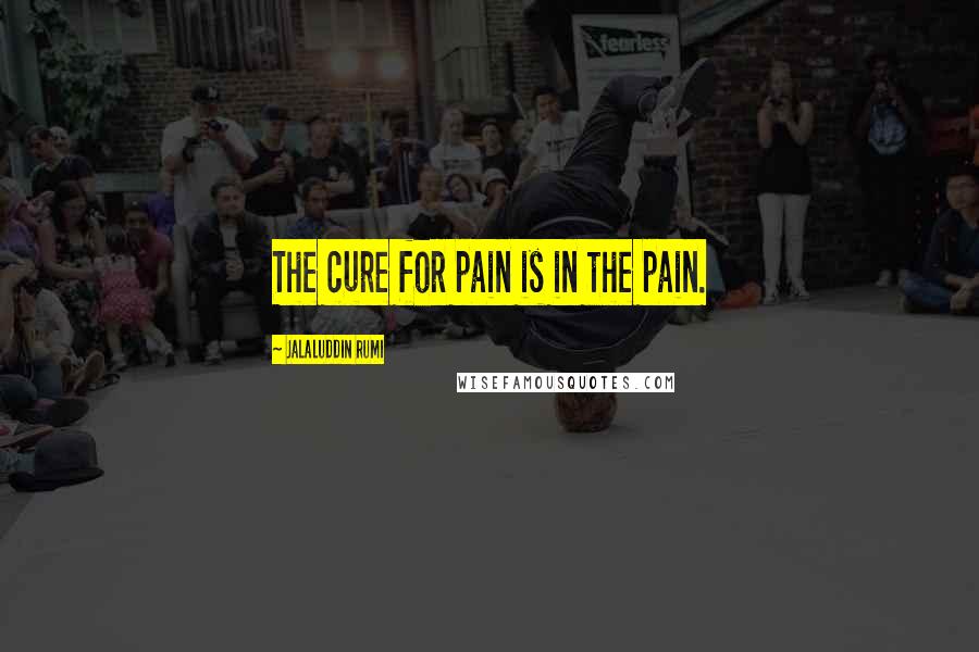 Jalaluddin Rumi quotes: The cure for pain is in the pain.