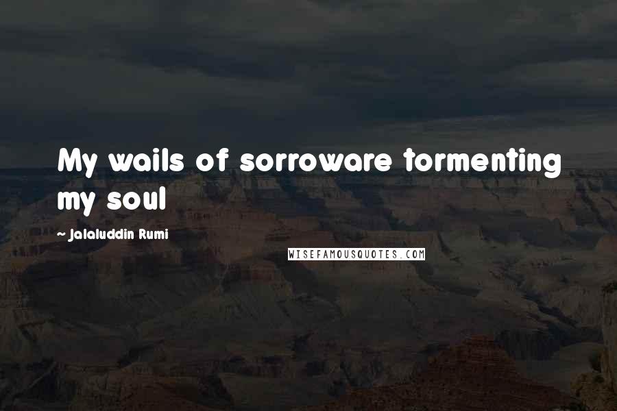 Jalaluddin Rumi quotes: My wails of sorroware tormenting my soul