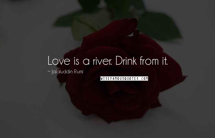 Jalaluddin Rumi quotes: Love is a river. Drink from it.