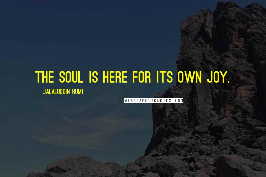 Jalaluddin Rumi quotes: The soul is here for its own joy.