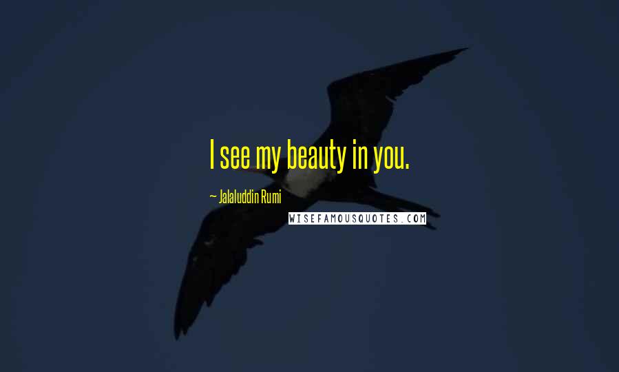 Jalaluddin Rumi quotes: I see my beauty in you.