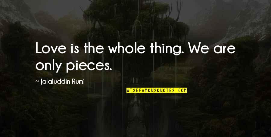 Jalaluddin Rumi Quotes By Jalaluddin Rumi: Love is the whole thing. We are only