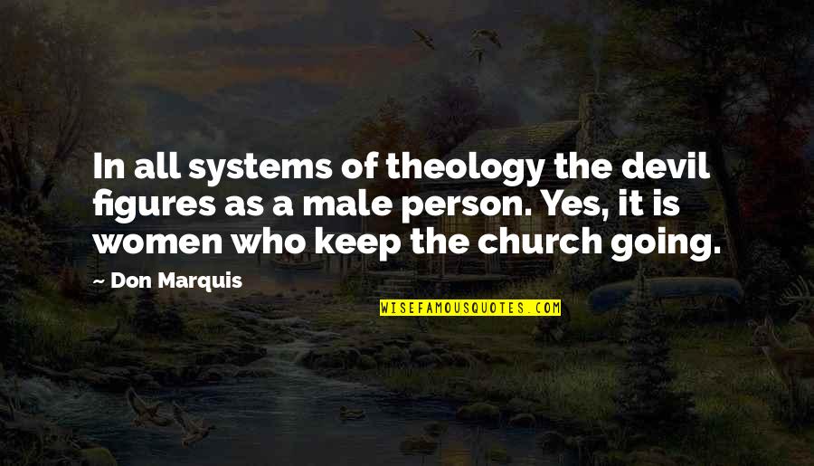 Jalandoni Building Quotes By Don Marquis: In all systems of theology the devil figures