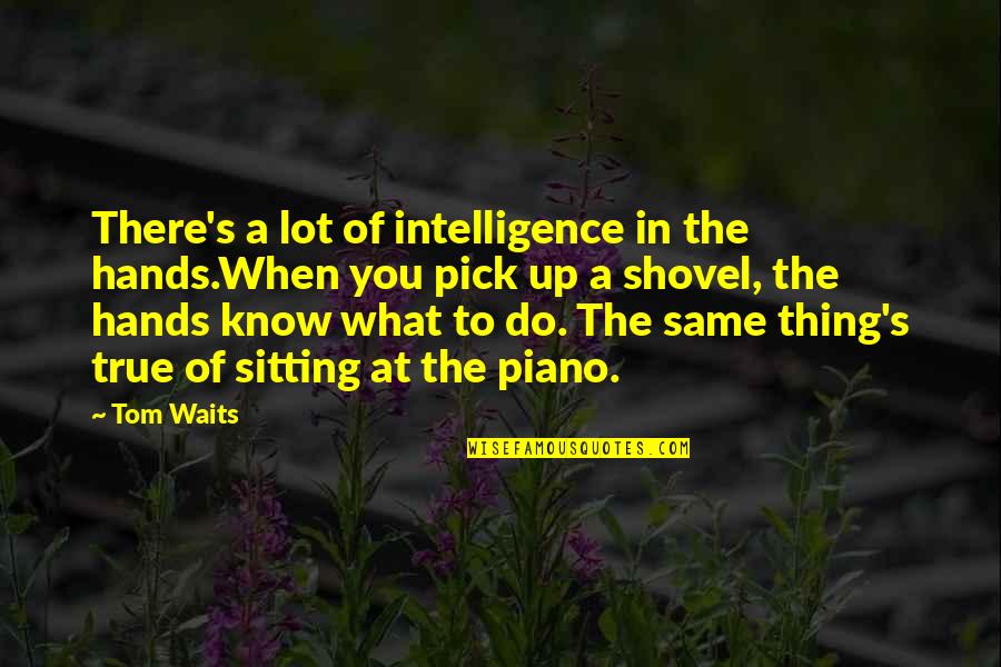 Jalene Berger Quotes By Tom Waits: There's a lot of intelligence in the hands.When Jalene Berger Quotes By Tom Waits: There's a lot of intelligence in the hands.When