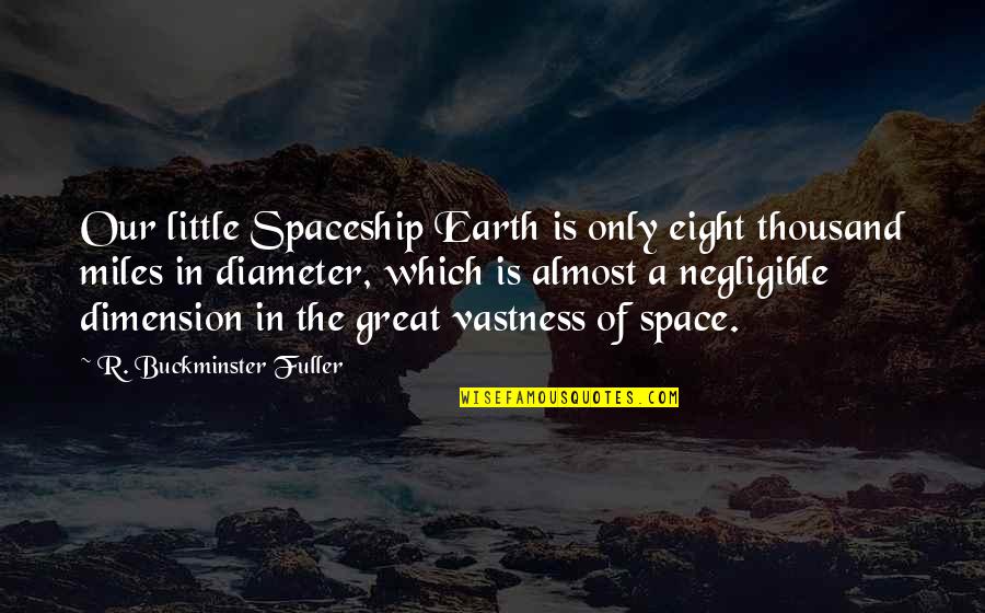 Jalentine Quotes By R. Buckminster Fuller: Our little Spaceship Earth is only eight thousand Jalentine Quotes By R. Buckminster Fuller: Our little Spaceship Earth is only eight thousand