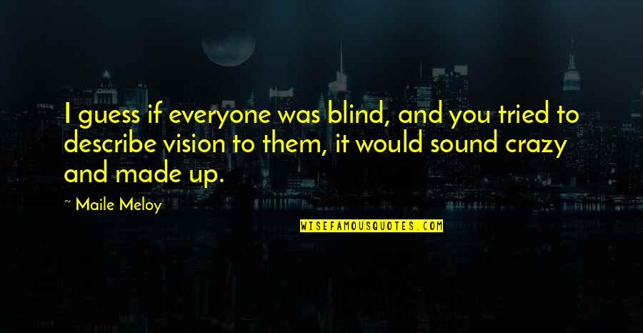 Jalil And Mariam Quotes By Maile Meloy: I guess if everyone was blind, and you
