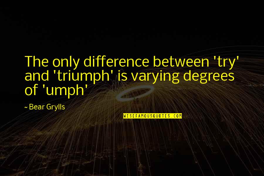 Jaloux Bilal Hassani Quotes By Bear Grylls: The only difference between 'try' and 'triumph' is