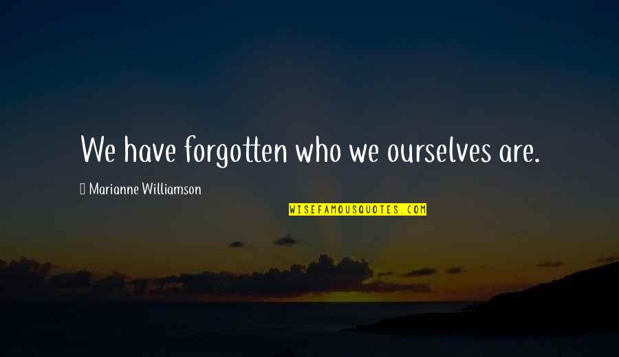 Jamaah Shalahuddin Quotes By Marianne Williamson: We have forgotten who we ourselves are.