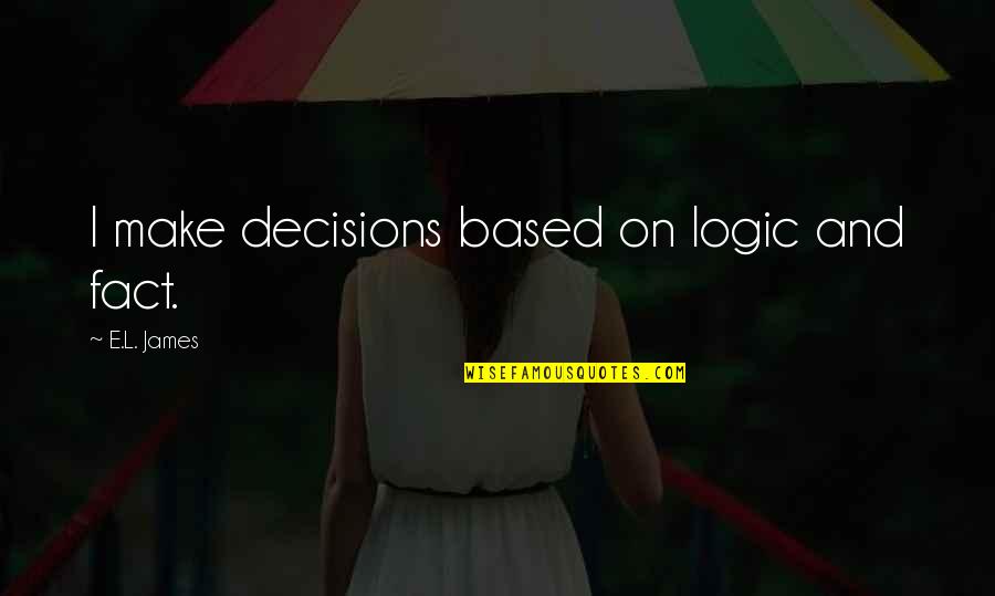 Jamaica Famous Quotes By E.L. James: I make decisions based on logic and fact.