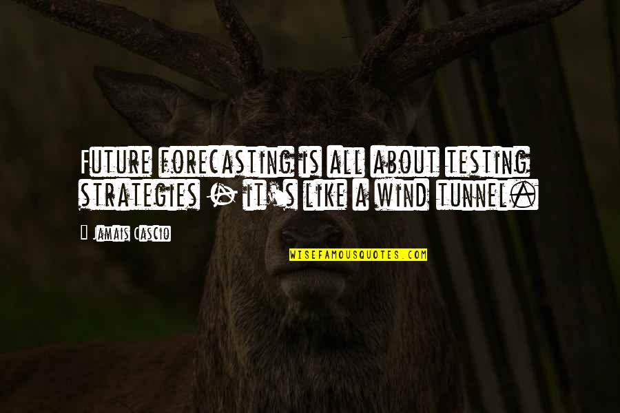 Jamais Cascio Quotes By Jamais Cascio: Future forecasting is all about testing strategies -