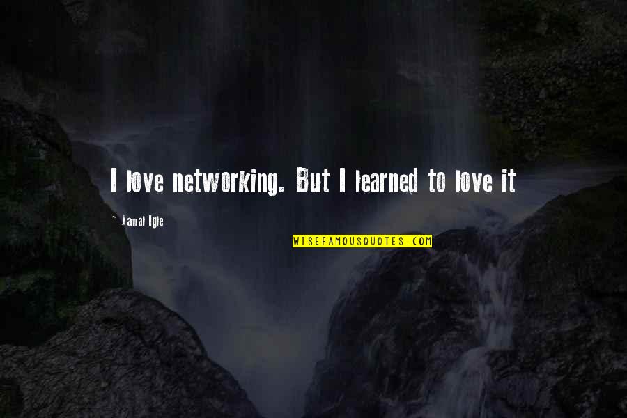 Jamal's Quotes By Jamal Igle: I love networking. But I learned to love