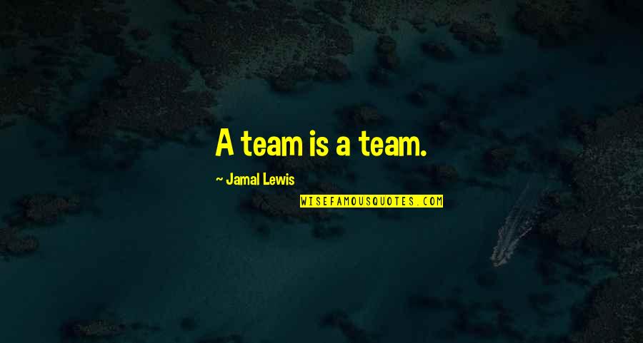 Jamal's Quotes By Jamal Lewis: A team is a team.