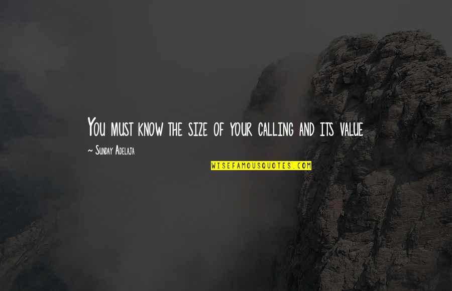 Jamanishepeard Quotes By Sunday Adelaja: You must know the size of your calling