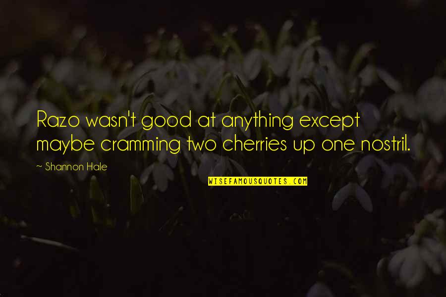 Jamborees Around Salem Quotes By Shannon Hale: Razo wasn't good at anything except maybe cramming