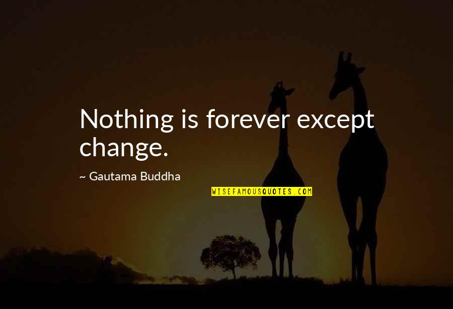 Jambs Quotes By Gautama Buddha: Nothing is forever except change. Jambs Quotes By Gautama Buddha: Nothing is forever except change.