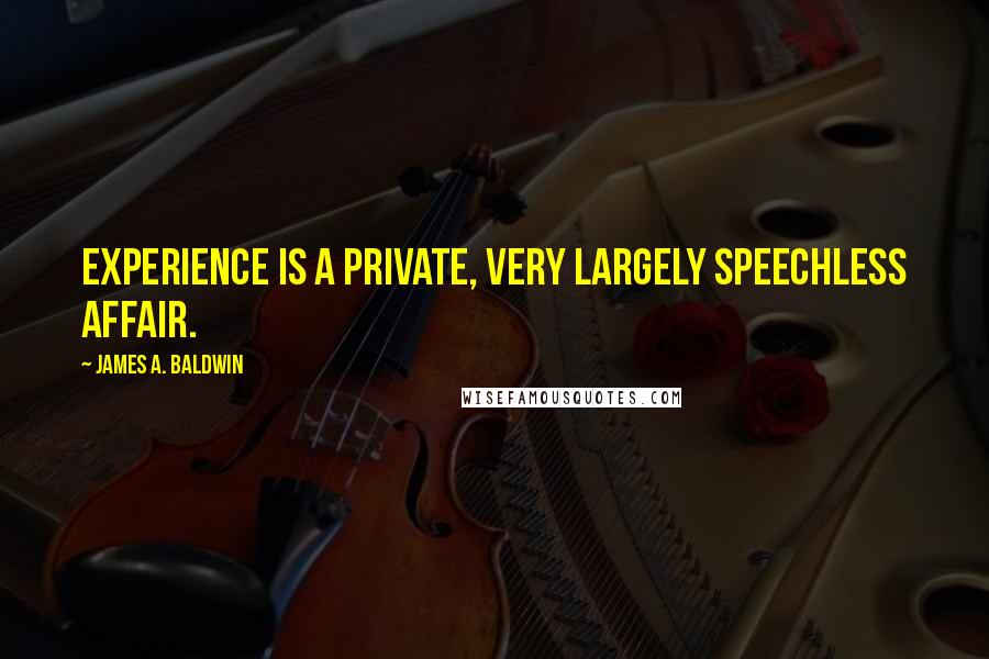 James A. Baldwin quotes: Experience is a private, very largely speechless affair.
