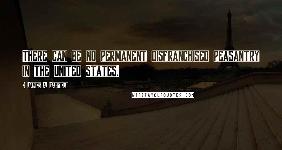 James A. Garfield quotes: There can be no permanent disfranchised peasantry in the United States.