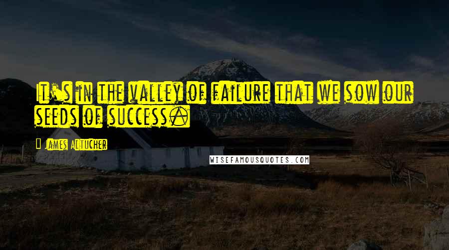 James Altucher quotes: It's in the valley of failure that we sow our seeds of success.