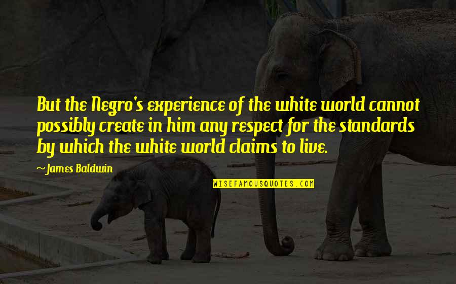 James Baldwin Negro Quotes By James Baldwin: But the Negro's experience of the white world James Baldwin Negro Quotes By James Baldwin: But the Negro's experience of the white world