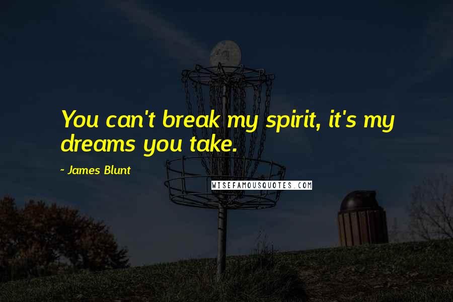James Blunt quotes: You can't break my spirit, it's my dreams you take.