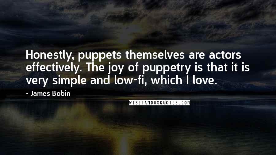 James Bobin quotes: Honestly, puppets themselves are actors effectively. The joy of puppetry is that it is very simple and low-fi, which I love.