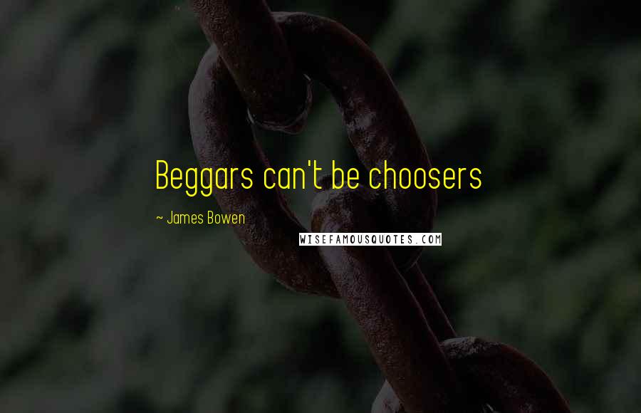 James Bowen quotes: Beggars can't be choosers