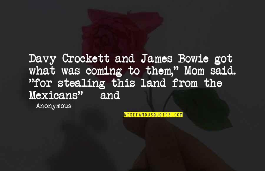 James Bowie Quotes By Anonymous: Davy Crockett and James Bowie got what was