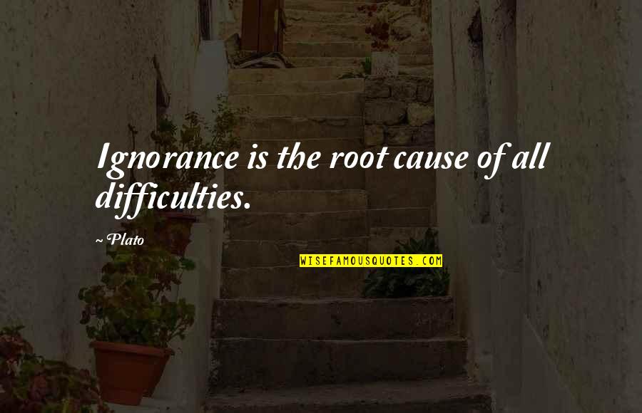 James Bowie Quotes By Plato: Ignorance is the root cause of all difficulties.