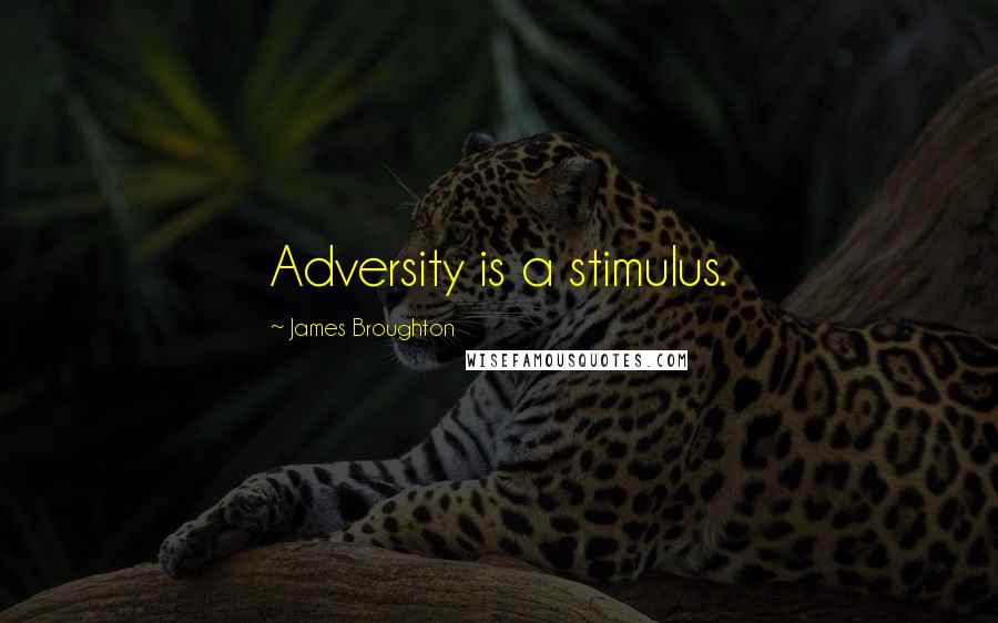 James Broughton quotes: Adversity is a stimulus.