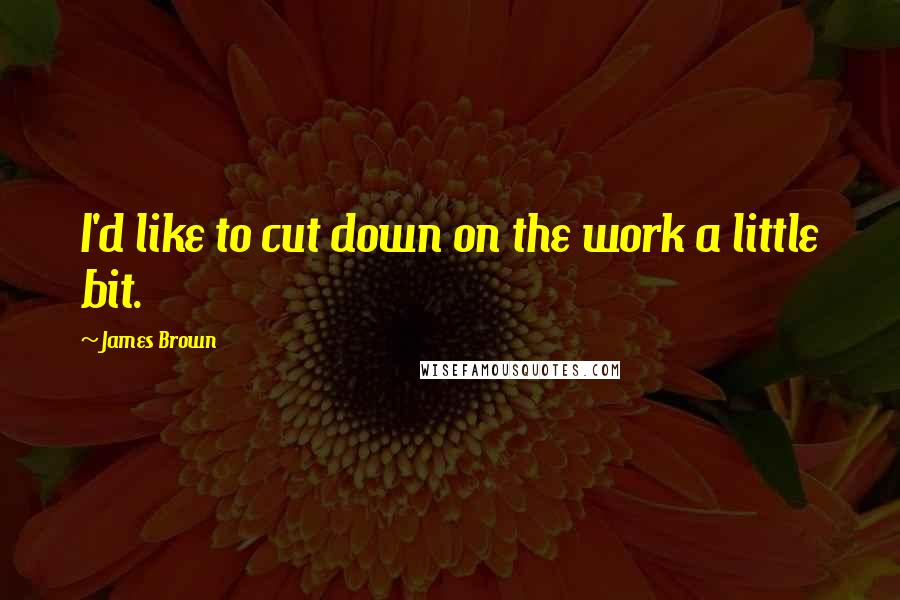 James Brown quotes: I'd like to cut down on the work a little bit.