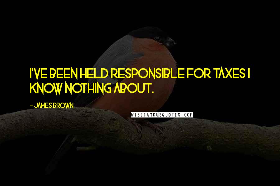 James Brown quotes: I've been held responsible for taxes I know nothing about.