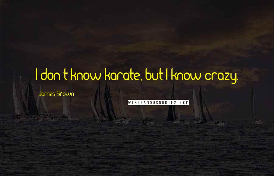 James Brown quotes: I don't know karate, but I know crazy.