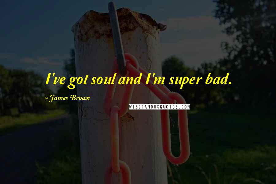 James Brown quotes: I've got soul and I'm super bad.