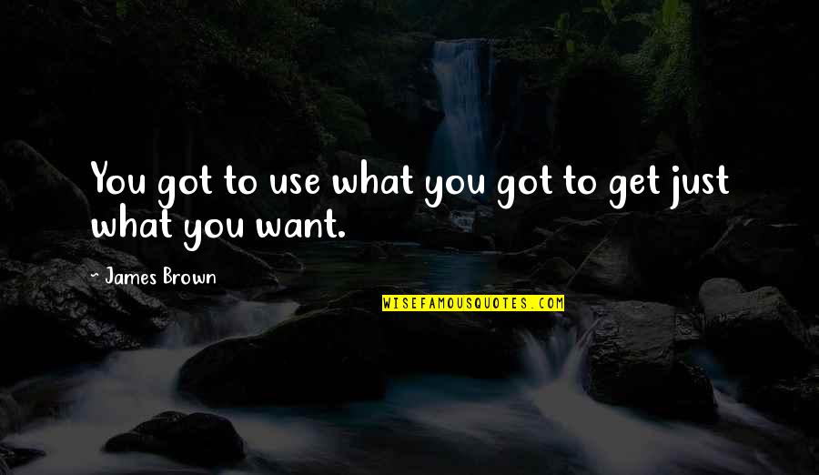 James Brown Quotes By James Brown: You got to use what you got to