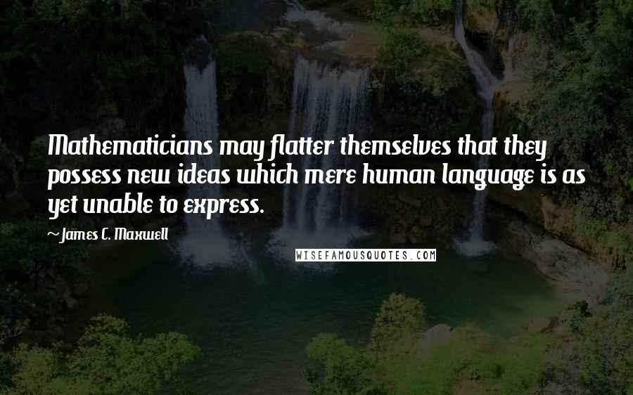 James C. Maxwell quotes: Mathematicians may flatter themselves that they possess new ideas which mere human language is as yet unable to express.