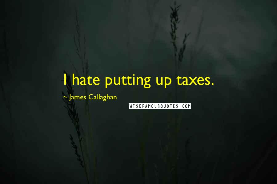 James Callaghan quotes: I hate putting up taxes.