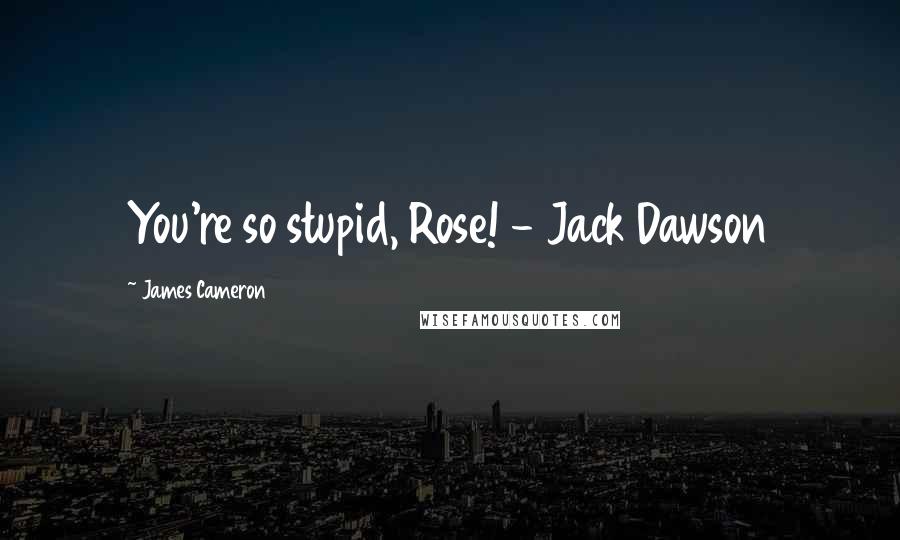 James Cameron quotes: You're so stupid, Rose! - Jack Dawson