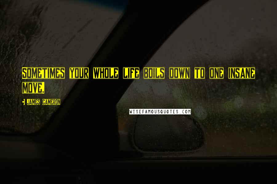 James Cameron quotes: Sometimes your whole life boils down to one insane move.