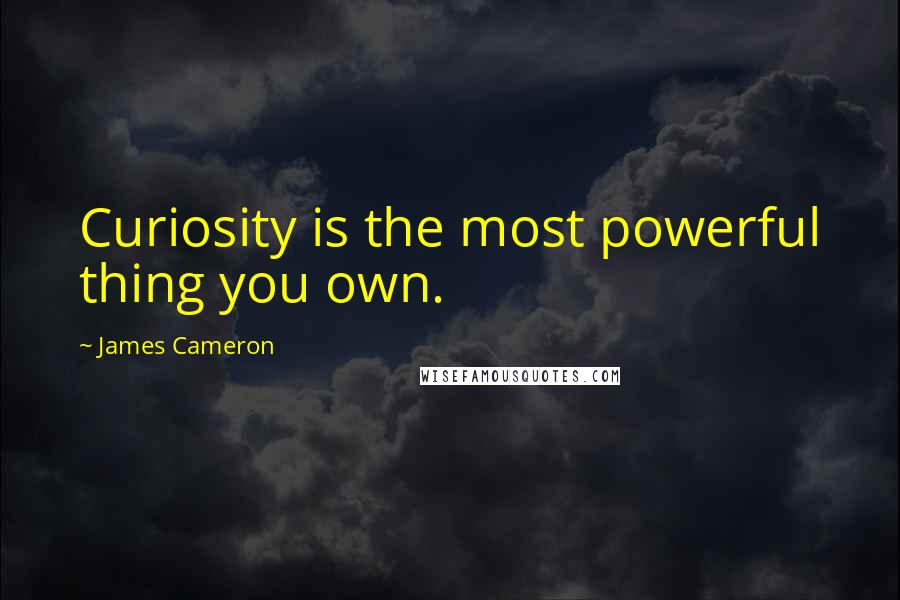 James Cameron quotes: Curiosity is the most powerful thing you own.