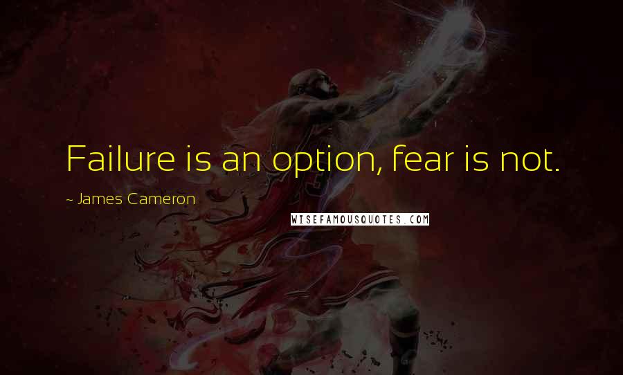 James Cameron quotes: Failure is an option, fear is not.