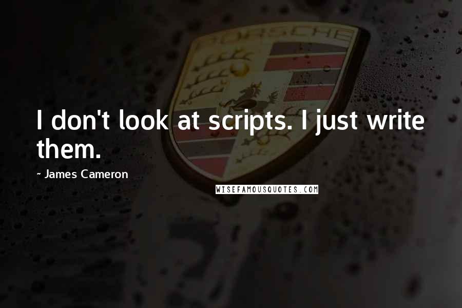 James Cameron quotes: I don't look at scripts. I just write them.