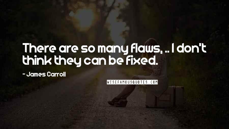 James Carroll quotes: There are so many flaws, .. I don't think they can be fixed.