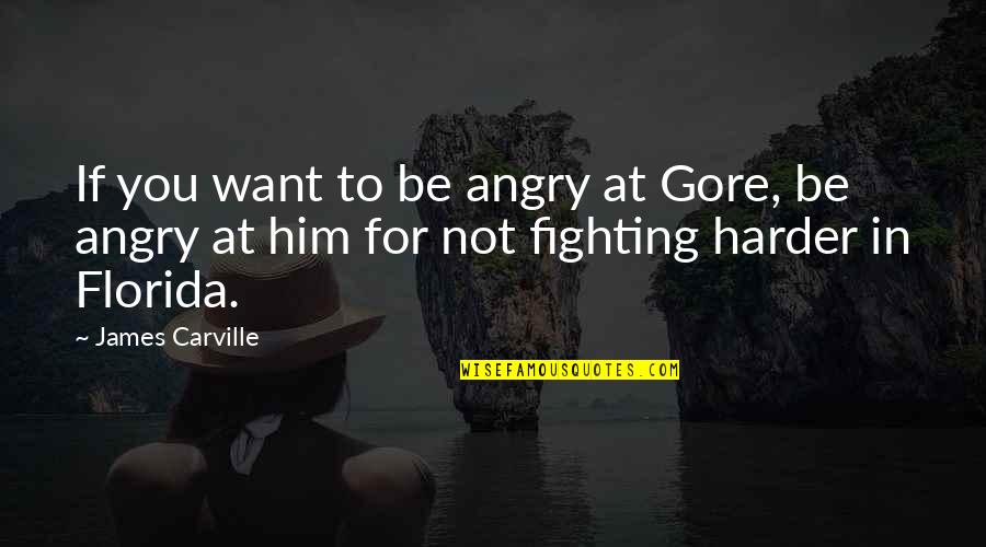 James Carville Quotes By James Carville: If you want to be angry at Gore,