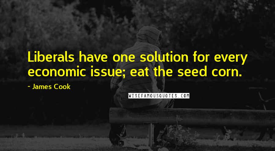 James Cook quotes: Liberals have one solution for every economic issue; eat the seed corn.