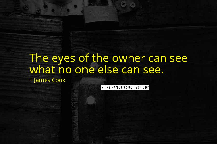 James Cook quotes: The eyes of the owner can see what no one else can see.