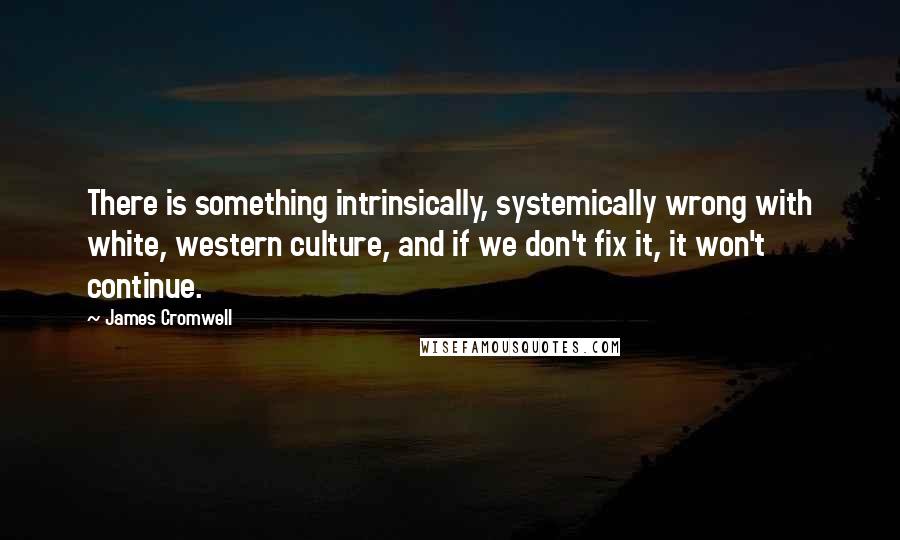 James Cromwell quotes: There is something intrinsically, systemically wrong with white, western culture, and if we don't fix it, it won't continue.