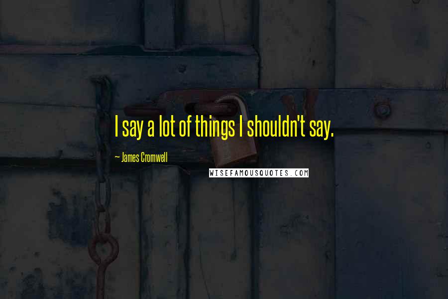 James Cromwell quotes: I say a lot of things I shouldn't say.
